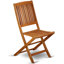 L'ensemble bistro 5 pièces pour patio comprend une table ovale d'extérieur en bois d'acacia et 2 fauteuils pliables avec 2 chaises d'appoint, 36 po x 60 po, huile naturelle-1458347499