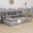 Wooden Floor Bed with Side Bookcase, Shelves, and Guardrails for Kids-473863384-473863385