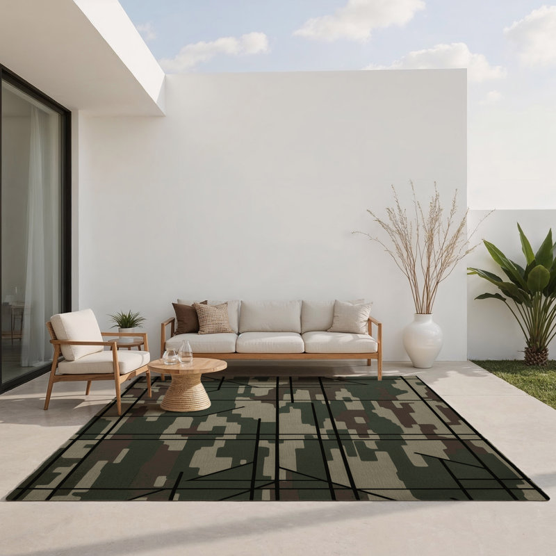 Tapis intérieur et extérieur Warden Line, Rectangulaire 8 pi x 10 pi