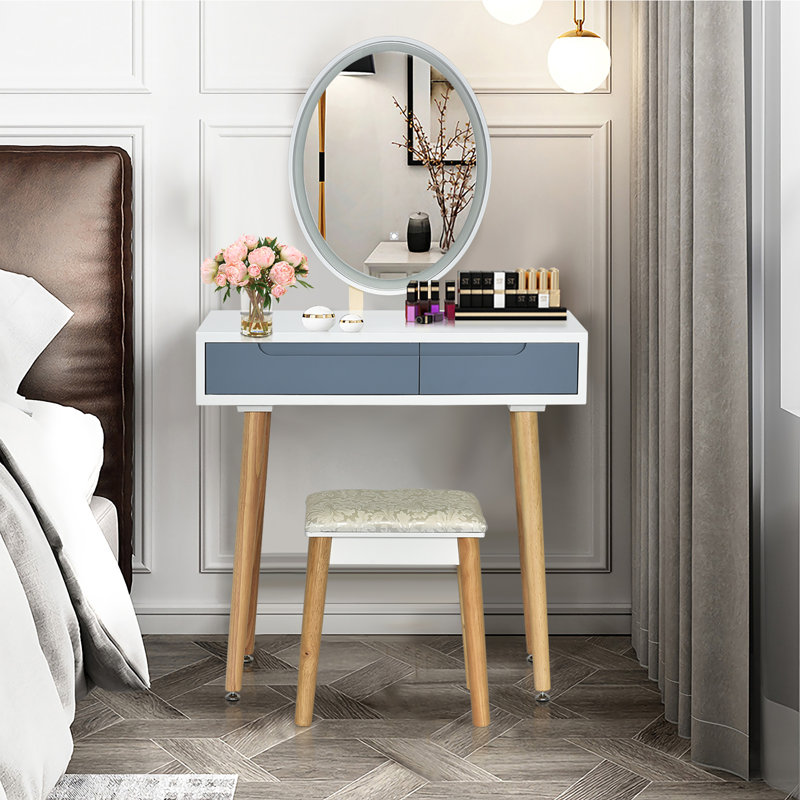 Brassfield Vanity, Brown/White/Blue