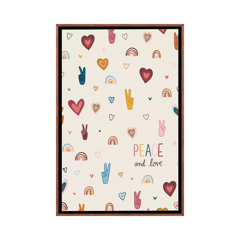 Art vi vibes, H 48 po x l 32 po x P 1,5 po, Toile avec cadre en bois classique