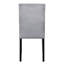 Chaises rembourrées en velours gris 2 pièces pour salle à manger, structure en bois noir, 2 pièces d'appoint au look naturel, velours, finition décontractée