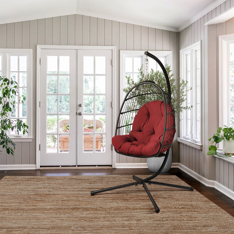 Coussin de chaise en peluche d'intérieur / extérieur ARDEN, 34 x 49, rouge rubis Leala, Rouge rubis Leala