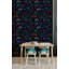 Papier peint tableau noir foncé Neon Doodles-922301138