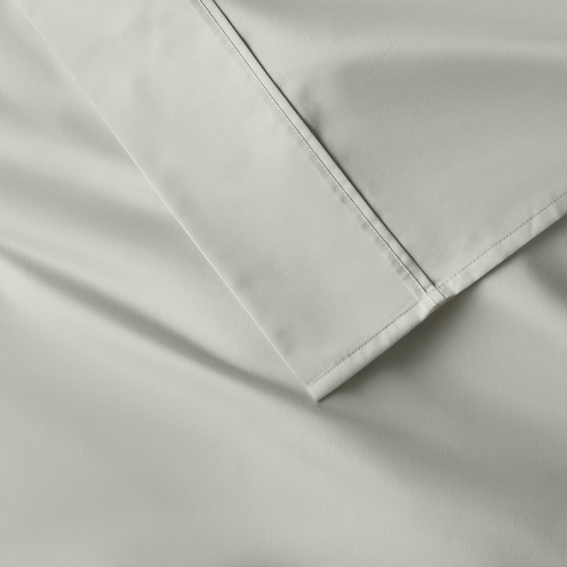 Danfield Cotton Sateen Sheet Set, Twin Sheet Set + 1 Fitted Sheet + 1 Pillowcase, Sage
