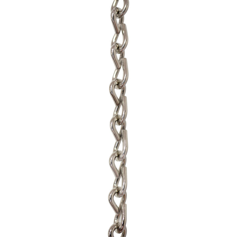 Chaîne décorative à double cric, Nickel poli, H 12 po x l 0,24 po x P 0,06 po