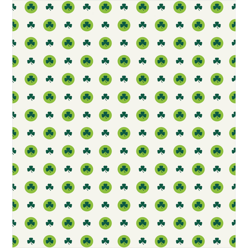 Lime Green and Dark Green Clover Twin Duvet Cover Set