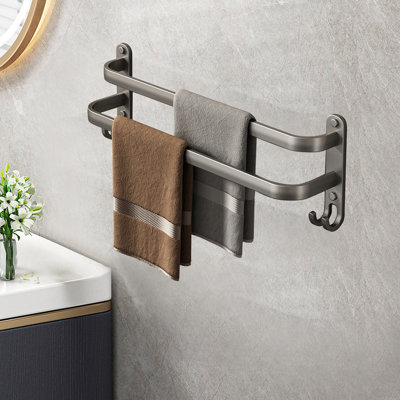 Porte-serviettes gris sans support à perforer pour le rangement
