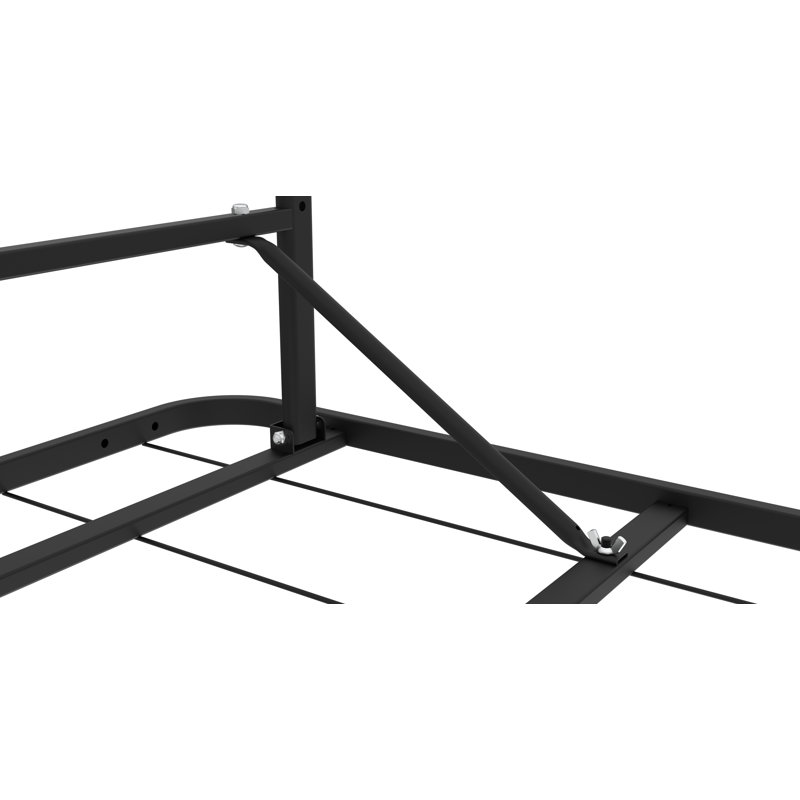 Cadre de lit simple pliant 1000 lb, lit plateforme en métal robuste avec rangement sous le lit de 14 po, aucun sommier nécessaire