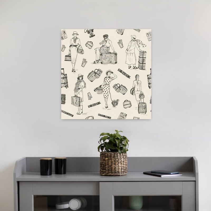 Art contemporain rétro, H 18 po x l 18 po