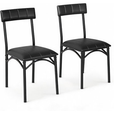 Set of 2 Upholstered Dining Chairs with Ergonomic Backrest | Durable, Comfortable & Easy Assembly for Dining Room & Kitchen