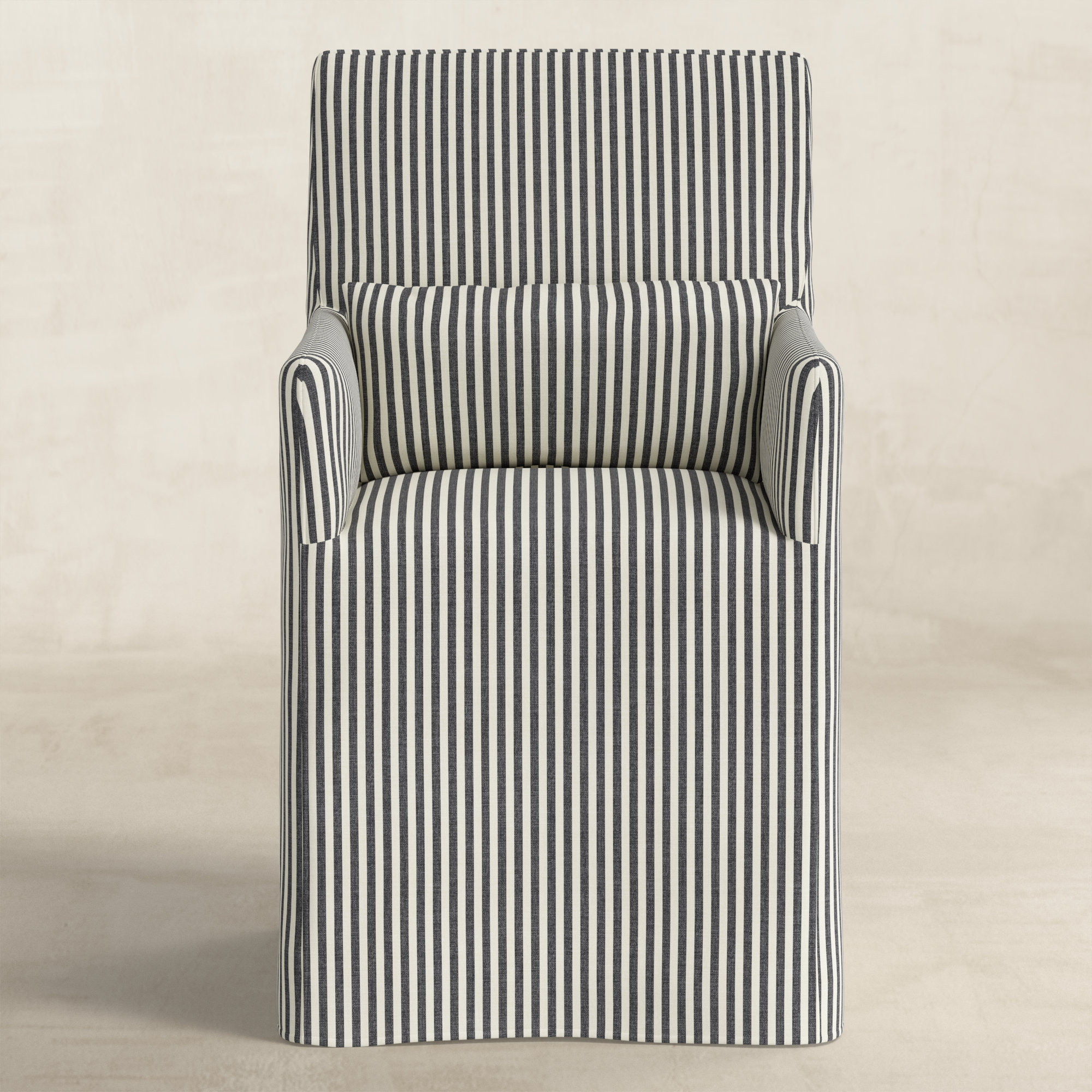 Lindy Dining Chair- Slipcover Only, Carbon Striped