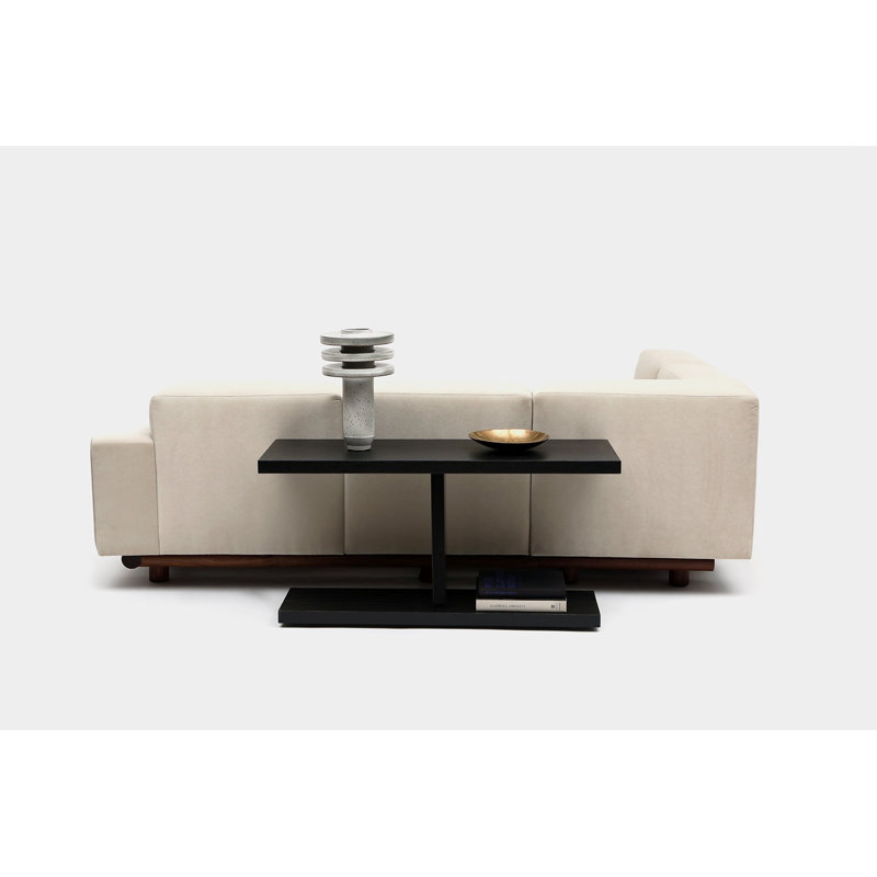Solid Wood Console Table, Black Oak, 24" H x 48" W x 18" D, Powder Coated Matte Black
