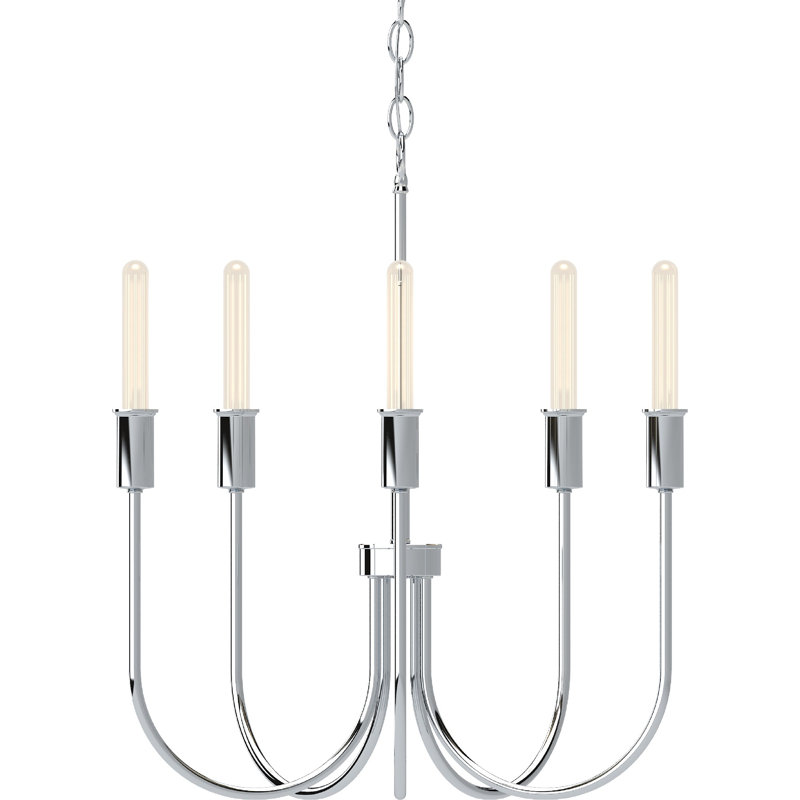 Lustre traditionnel / classique en nickel poli à 5 lumières Concord