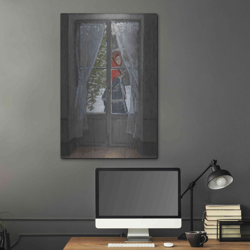 «The Red Kerchief» par Claude Monet, art mural en métal, H 36 po x l 24 po