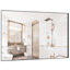 Miroir pleine grandeur surdimensionné en aluminium noir, 72 po x 48 po, idéal pour la salle de bain et le vestiaire, avec cadre mural pour accessoires, corps, plusieurs pièces d'application, haute qualité-62228436-62228438