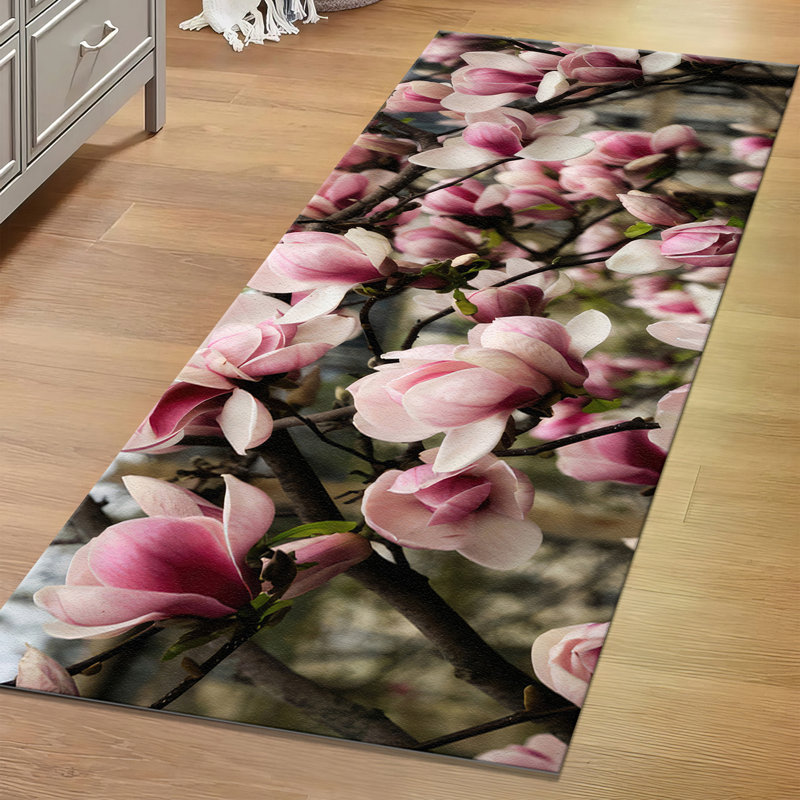 Non-Woven Soft Print Rug with Intricate Floral Pattern Ideal for Creating a Stylish Accent in Any Room of Your Home