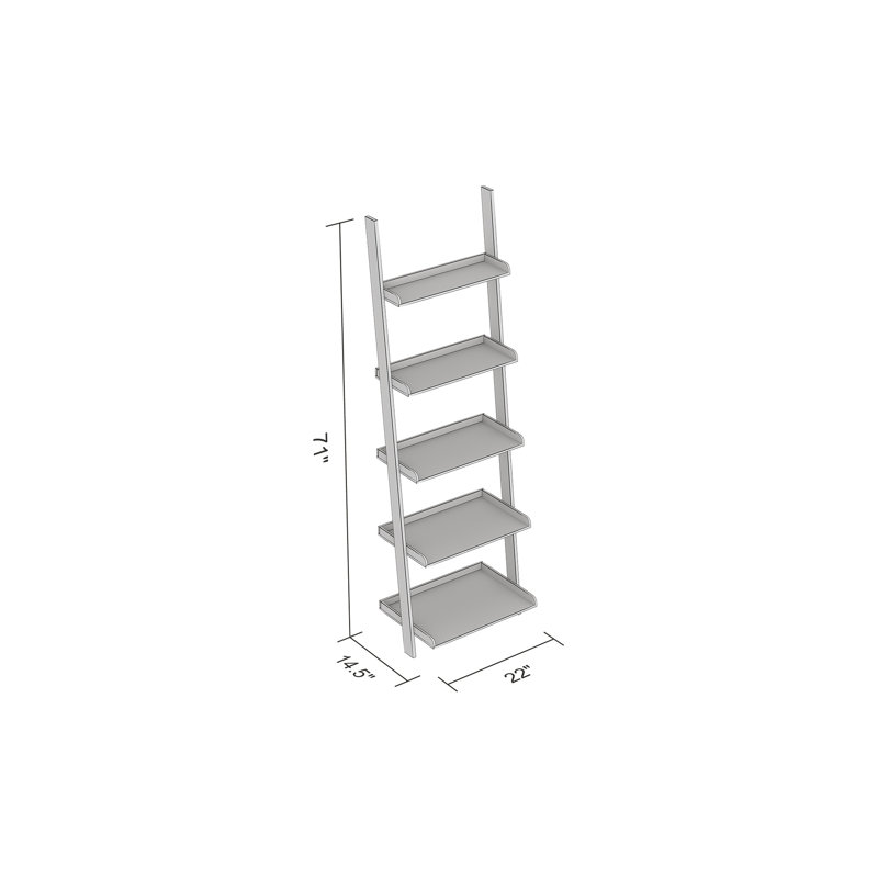 Bibliothèque échelle H 70 "x l 14,5" Lulger, Grey