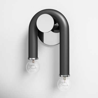 Jeremy 2 Light Steel Dimmable Armed Sconce