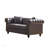 FX 63.5" Contemporary Design Chesterfield Sofa, Tech Fabric Button Design Living Room Sectional, Button Tufted With Nail Design Arms With 2 Pillows, Upholstered Upholstery And Wooden Legs-26111724