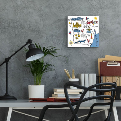 Art mural en verre épique «Georgia» par Farida Zaman, 12 po x 12 po