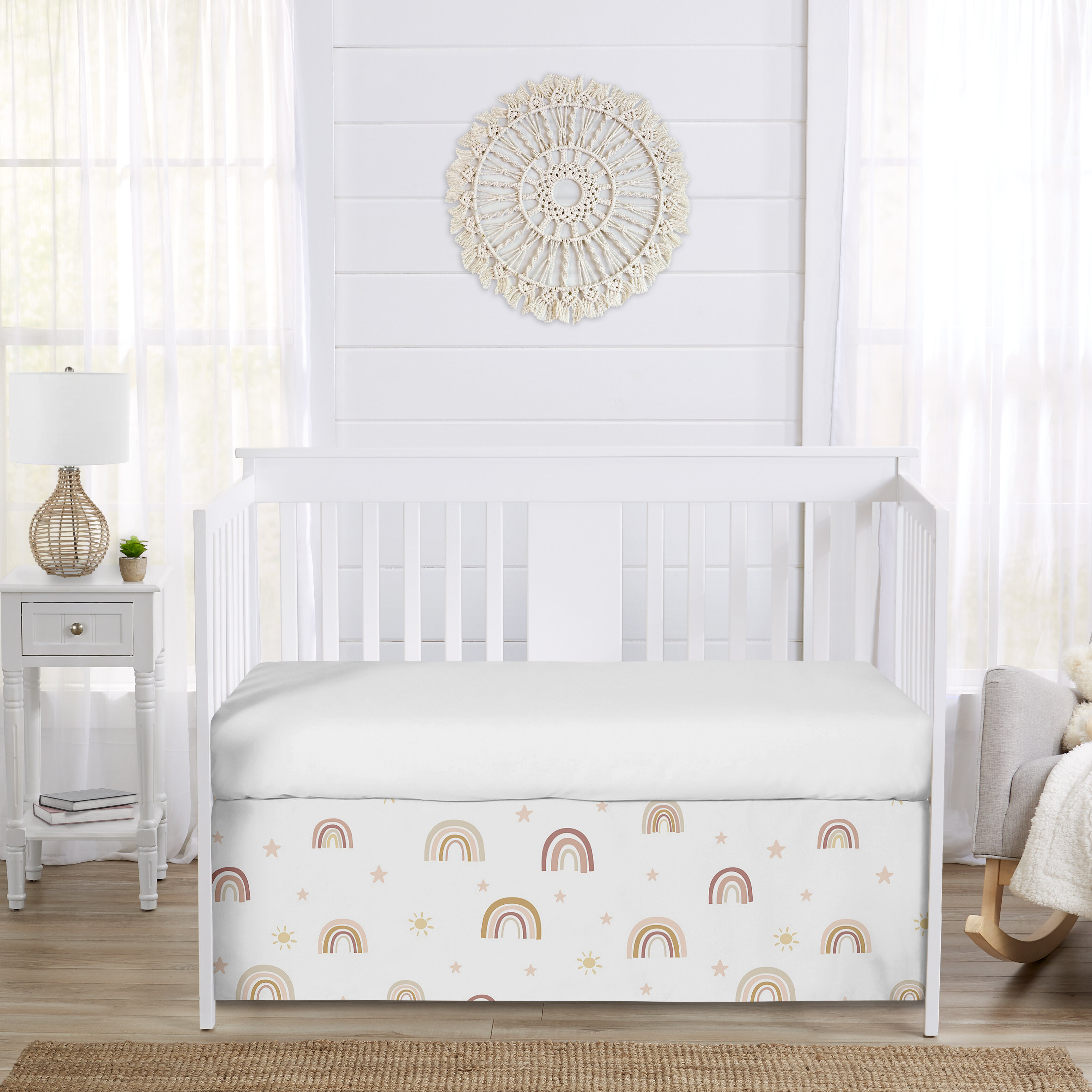 Rainbow crib cheap bedding set