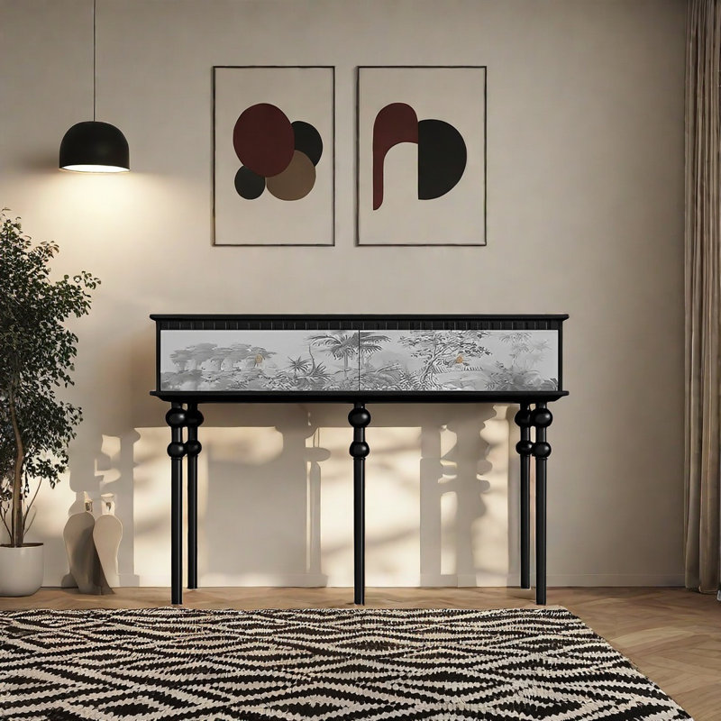 Console Retro Minimalist Elegant, Noir, noir, noir, noir