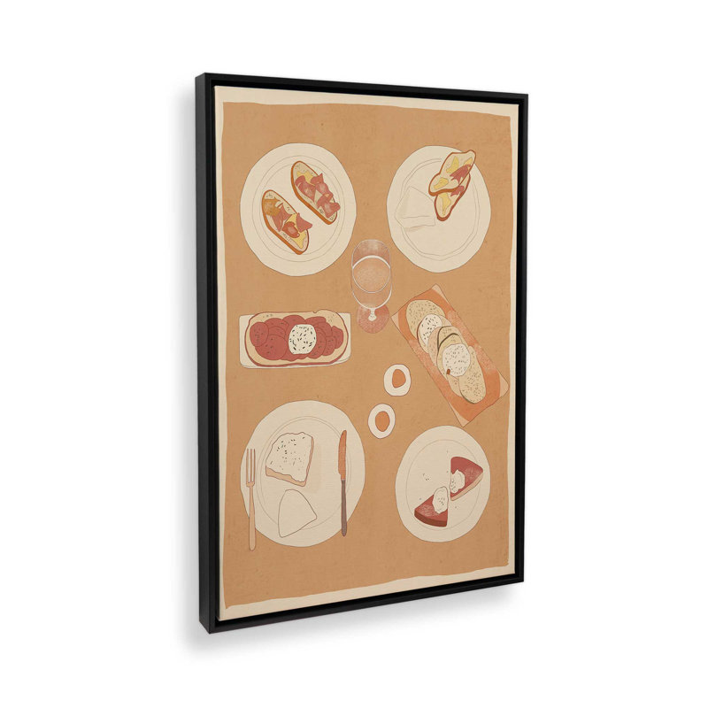 Reproduction d'art, petit-déjeuner, par Thomas Thingdesign, 24" H x 18" W, Framed Print without Mat, Noir