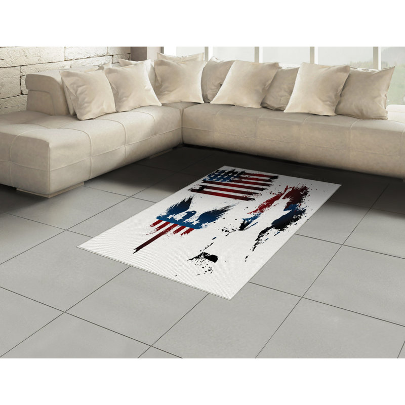 Tapis décoratif en polyester à haute densité à longs fils American, Rectangle— 4 pi x 5 pi 8 po
