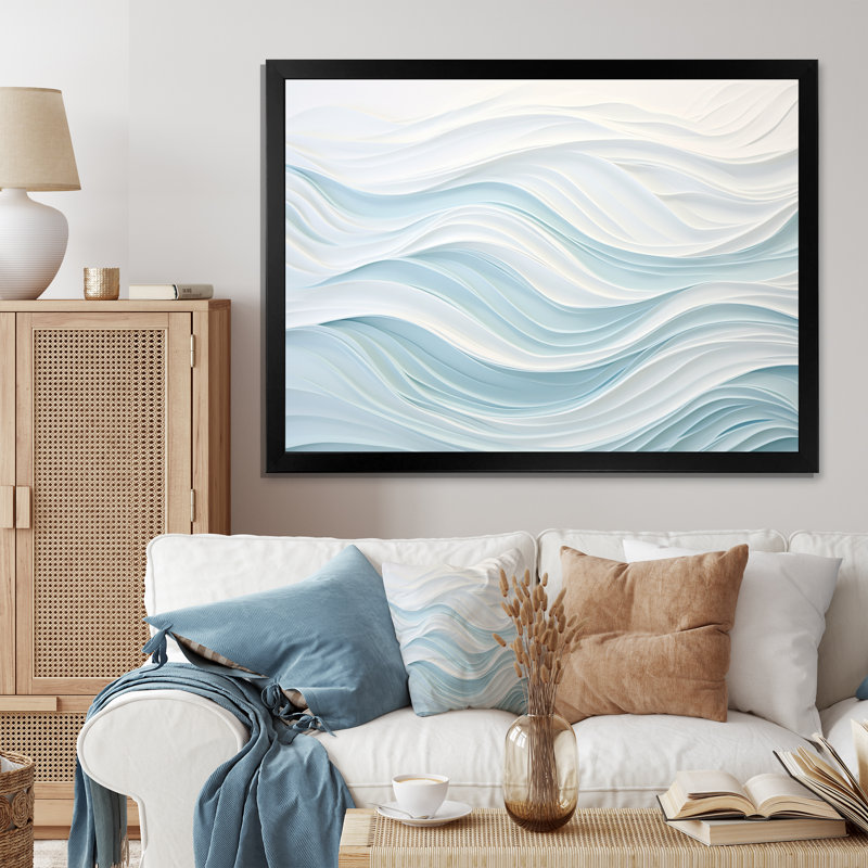 Chlora - art mural abstrait en marbre, H 12 po x l 20 po x P 1 po, Cadre simple noir