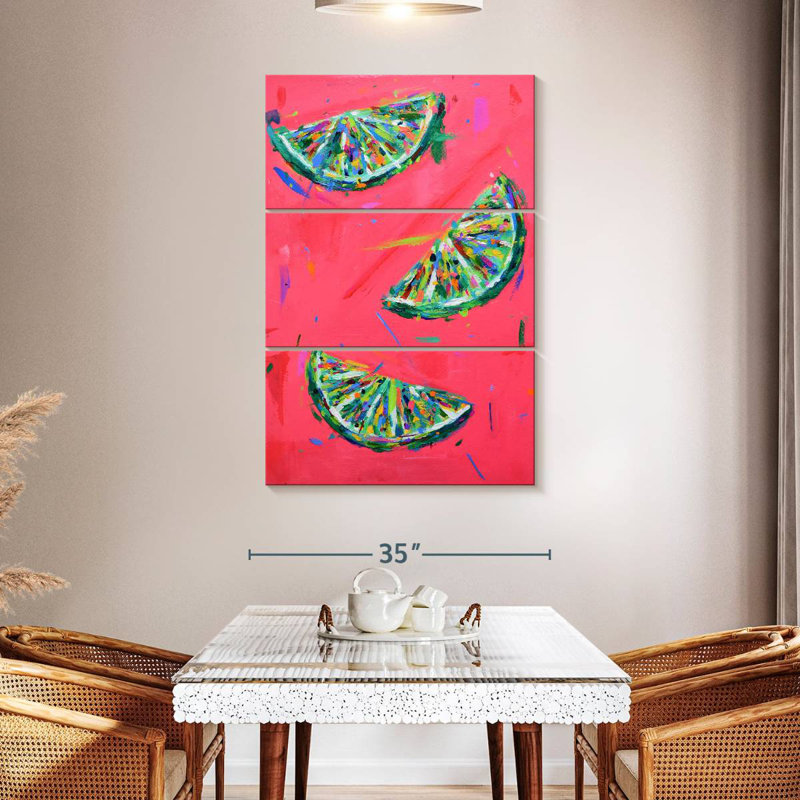 Yarlin Lime Segments, 50" H x 32" W