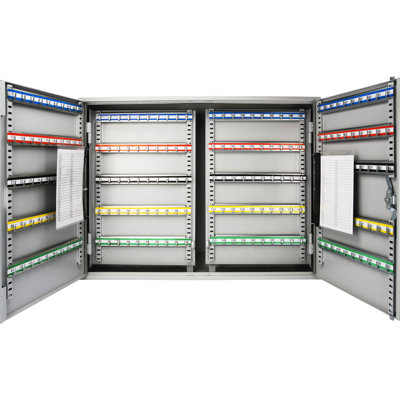 600 Key Lock Cabinet With Adjustable Structure - Gray Steel, Wall Mount, Colorful Tags For Quick Identification 600 And Hassle- Storage