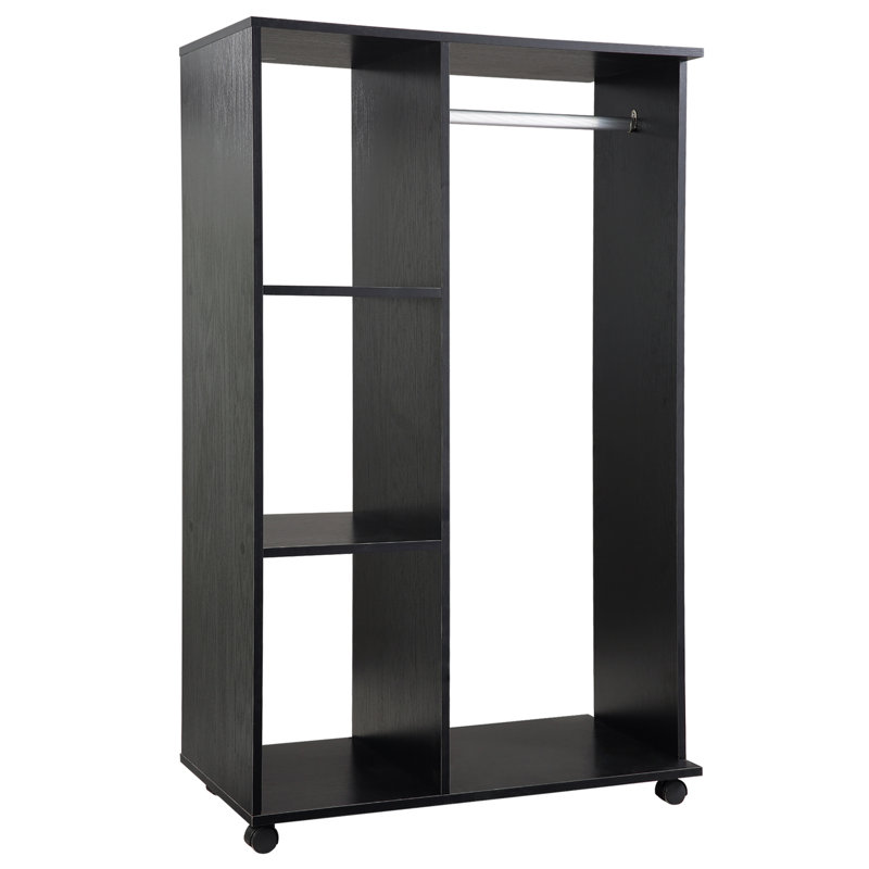 80cm Adjustable Portable Wardrobe, Black