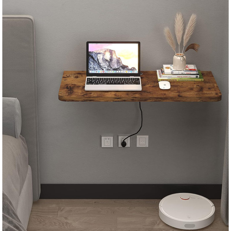 Wall Mounted Drop Leaf Table,Drop Down Table,Folding Table,Fold Down Wall Desk, Rustic Brown