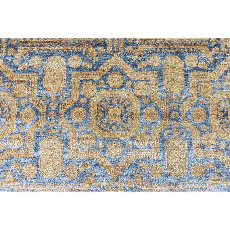 Tapis brun / gris de haute qualité noué à la main, Rectangle 9 pi x 12 pi