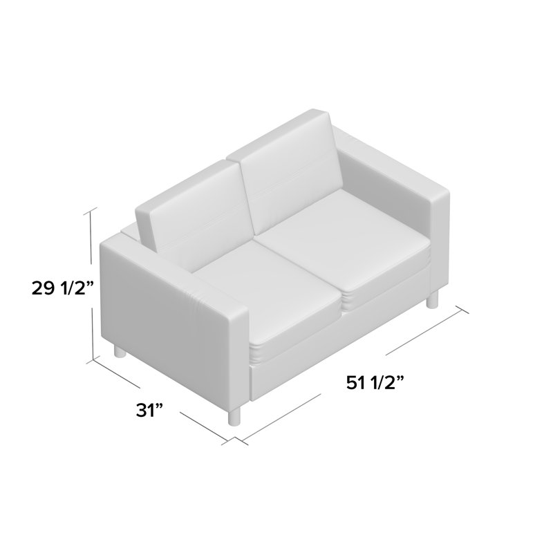 Desantiago 51.5'' Reception Loveseat, Black