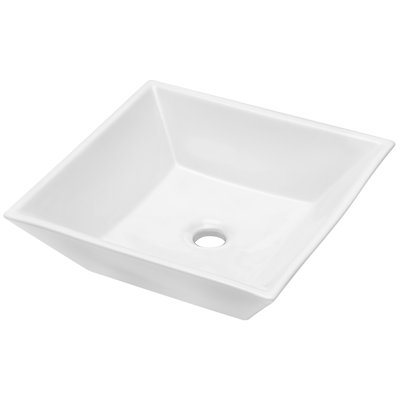 Lavabo vasque carré en céramique blanche 16X16
