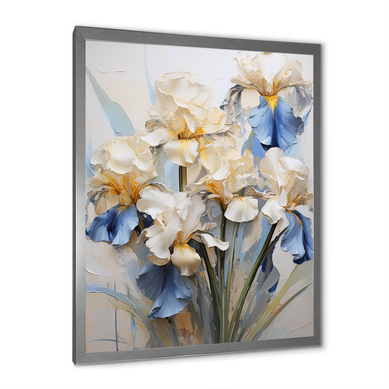Minimalisme Irises Melody II sur toile, H 20 po x l 12 po x P 1 po, Cadre photo argenté
