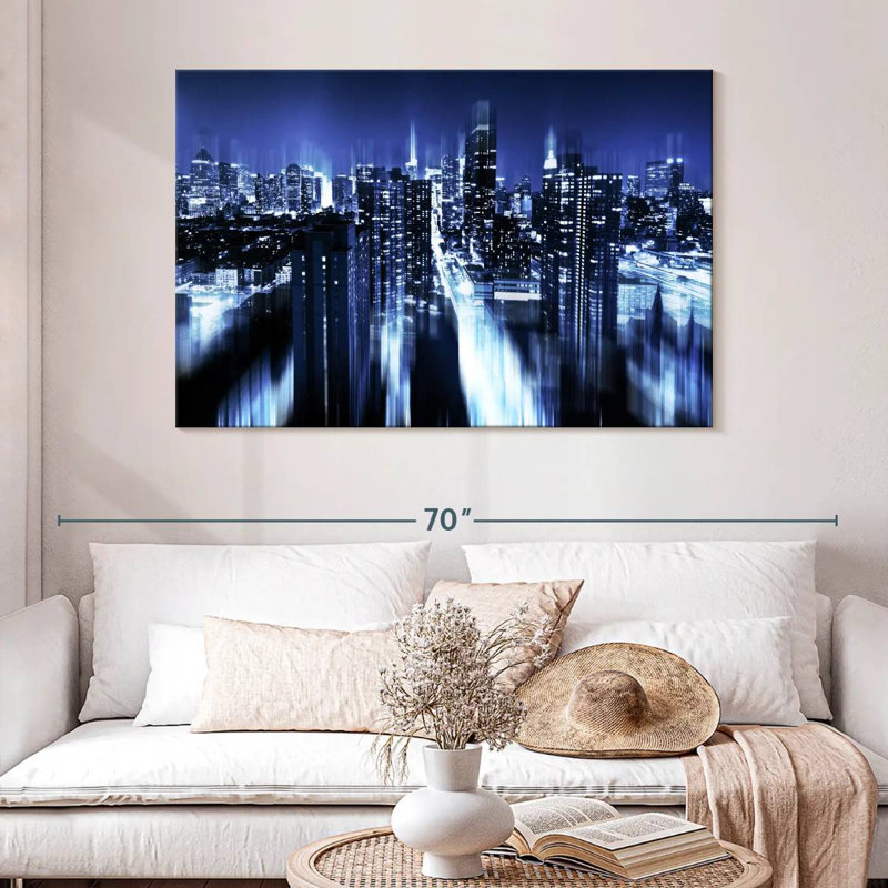 Nicci Blue Night Manhattan, H 32 po x l 48 po