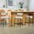 Counter Height bar stools, 24" bar stools , Boucle Counter Stools With Back, Boucle bar stools For Kitchen Island, Dining Room(Set Of 4)-113610022