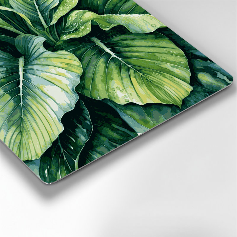 Art mural en métal Botanical Colocasia, H 32 po x l 32 po