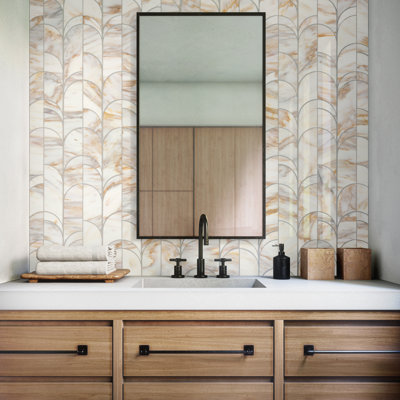 Carreau de mosaïque en pierre naturelle Gamma pour mur et plancher (ensemble de 5)