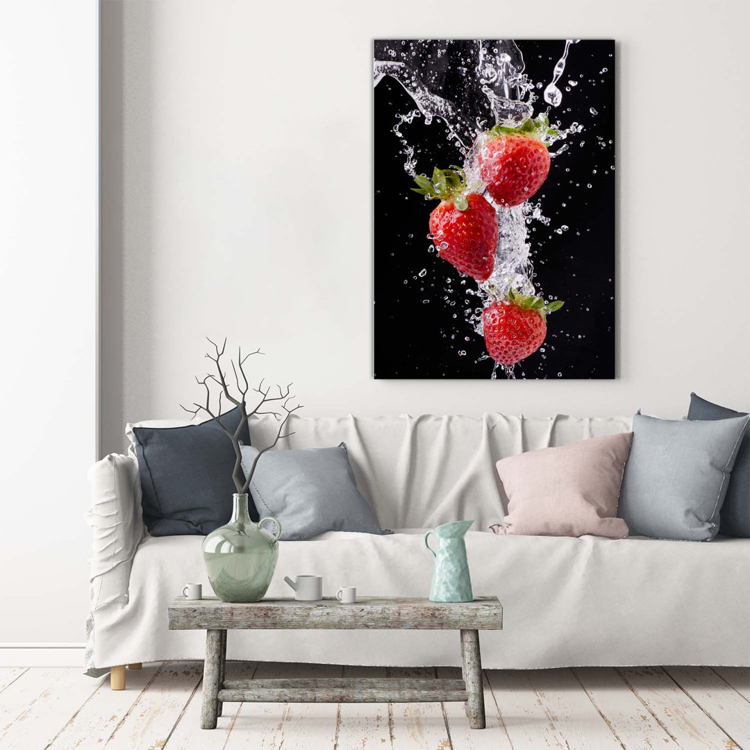 Erdbeeren - Kunstdrucke auf Leinwand - Wrapped Canvas