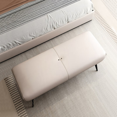 Banc rembourré en cuir véritable Meldia