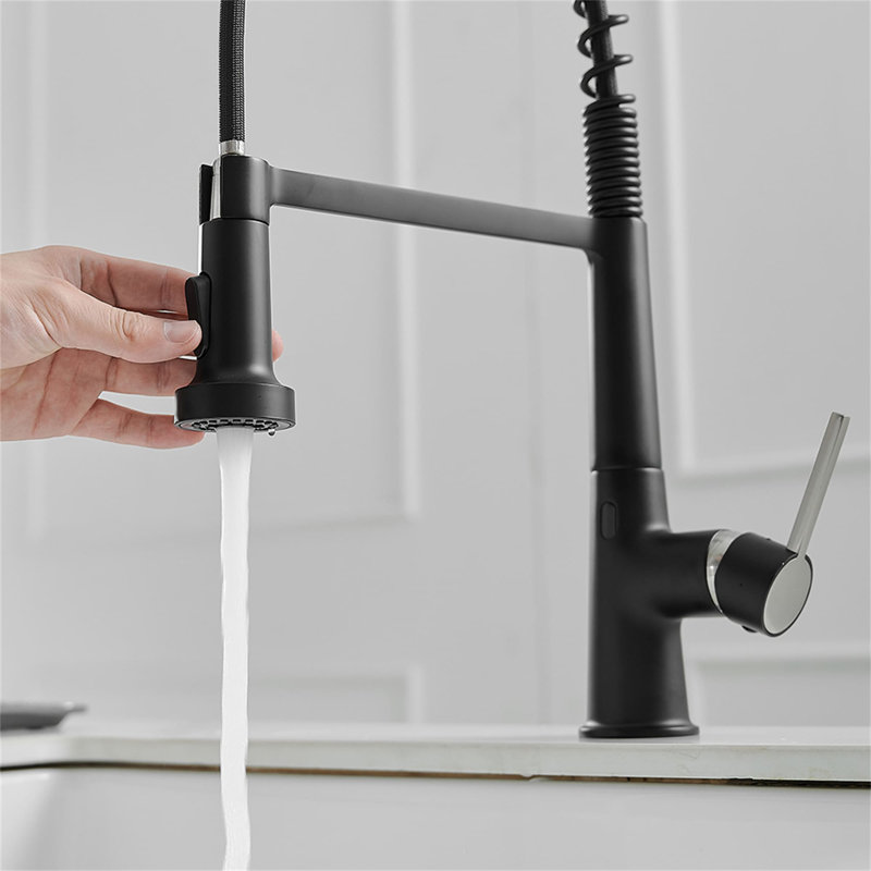 KIKO HOME Pull Down Touchless Kitchen Faucet, Matte Black