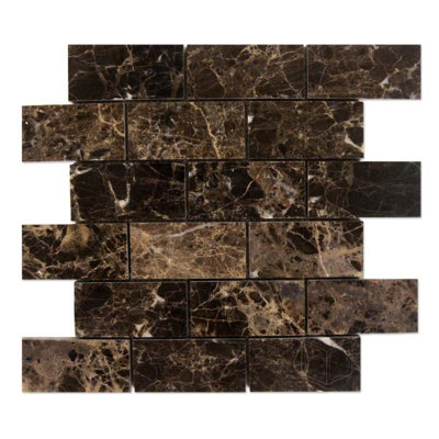 2" x 4" Marble Brick Joint Mosaic Wall & Floor Tile