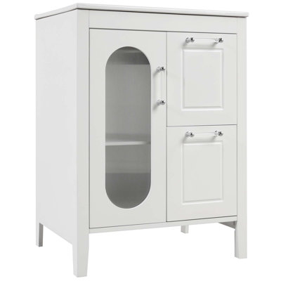 Meuble-lavabo 24 po avec lavabo, meuble-lavabo avec 2 tiroirs et porte, tablette réglable