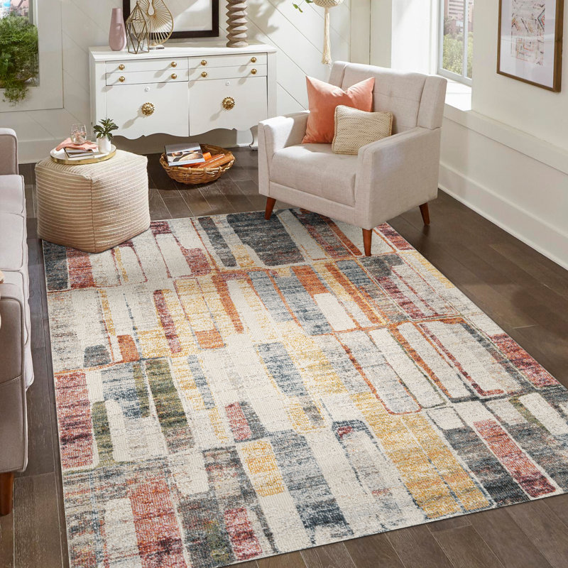 Parisa Modern Living Room Rug Washable Polypropylene Area Rug with 2mm Cut Pile and Cotton Backing, Rectangle 120 x 170cm