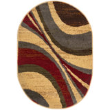 Contemporary Samiyah Area Rug Beige Swirl Color