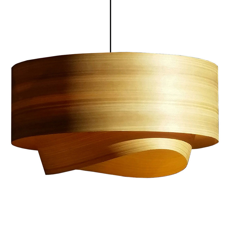 Half Bowen 17.5" Mid Century Modern Chandelier, White Veneer, 14"H x 23"W x 23"D